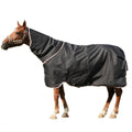 Equoray Equoray Horse Fly Sheet Waterproof Rainproof Breathable Sheet with Neck Cover, Lightweight Polyfill for Cool Weather, Perfect for Spring, Fall & Mild Winter, Black by Equoray