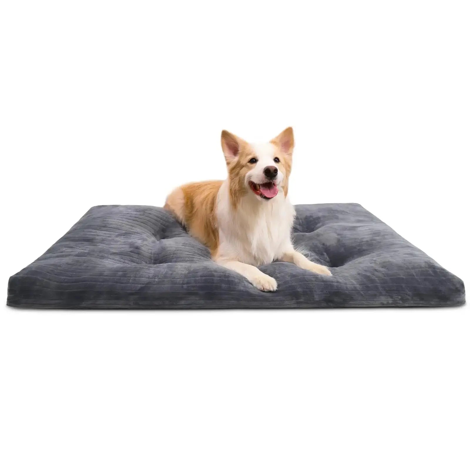 Dog Crate Bed Deluxe Flannel Washable Dog Beds Fulffy Comfy Kennel Pad Anti-Slip Pet Sleeping Mat for Large, Jumbo, Medium, Small Dogs by KSIIA