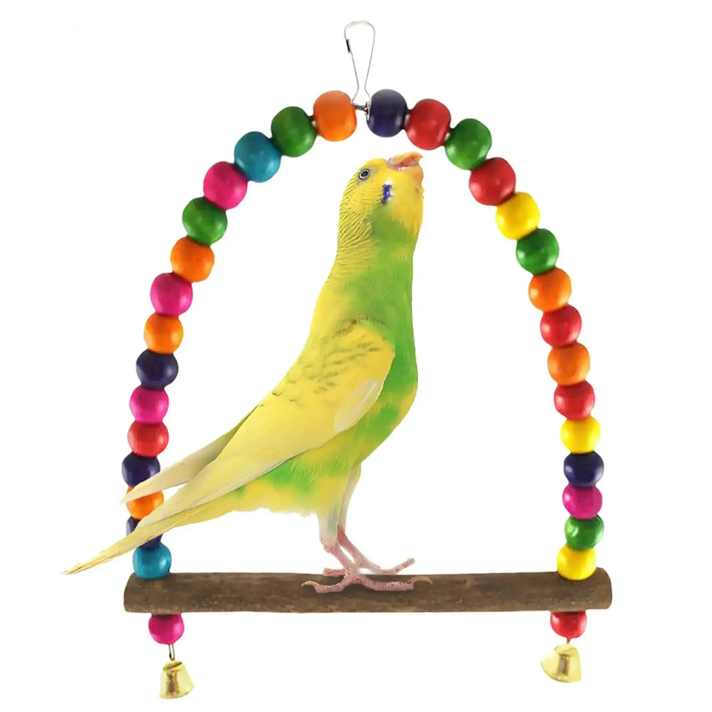 SunGrow Bird Swing and Fun Bundle, Keep Birds from Hatching Plans for World Domination with Joyful Colorful Items for Love Birds, Conures, Cockatiels, Finches, and Parakeets - FurrBaby Necessities