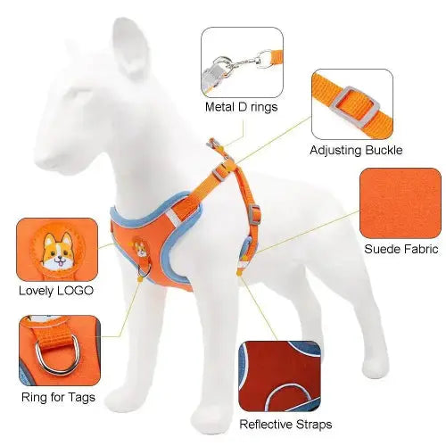 New Dog Leash And Harness Set Pet Dog Harness And Leash Set Adjustable Puppy Cat Harness Vest Reflective Walking No Pull Lead Leash For Small Dogs Chihuahua by Sell My Stuff