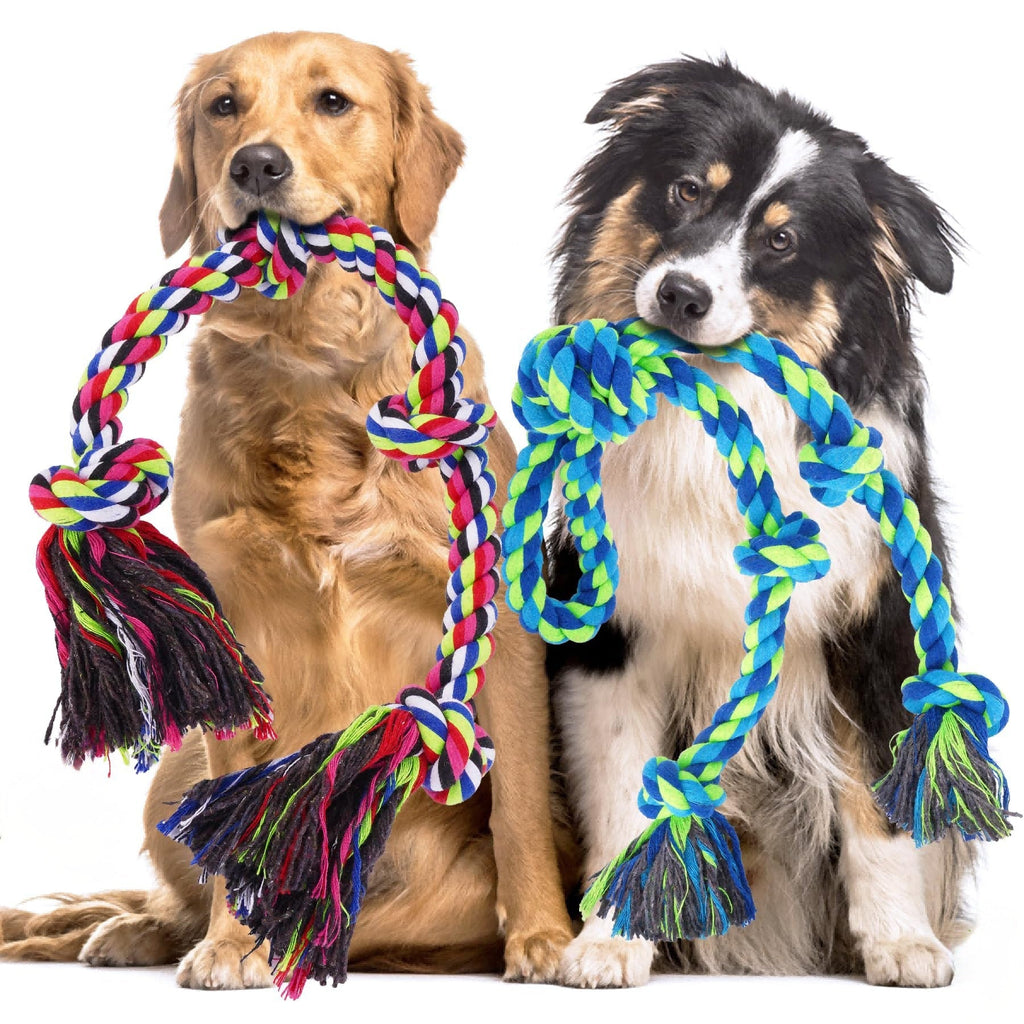 Tough Dog Rope Toys for Aggressive Chewers, Tough Tug of War Dog Toys for Large, Medium & Small Dogs Pet Zen
