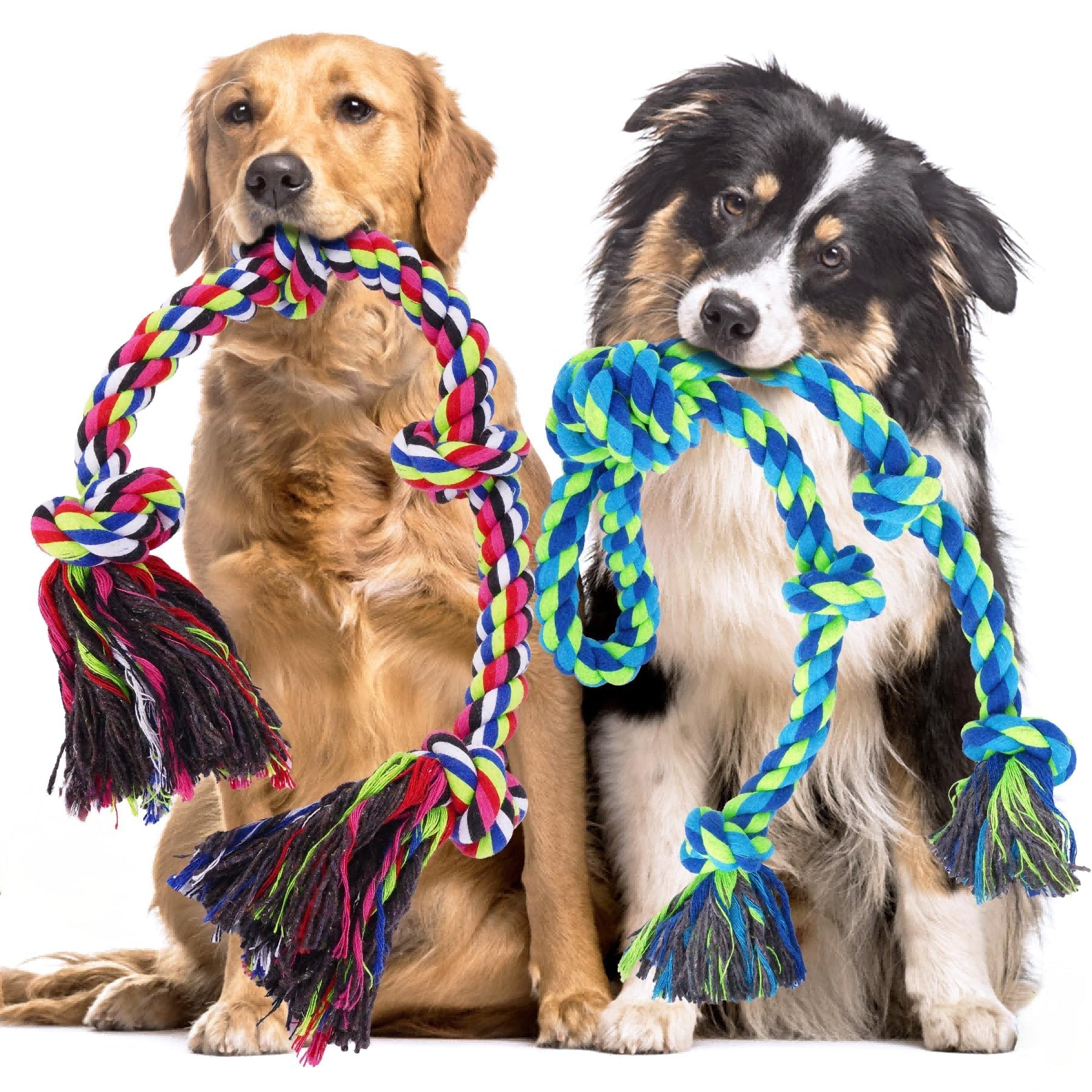 Tough Dog Rope Toys for Aggressive Chewers, Tough Tug of War Dog Toys for Large, Medium & Small Dogs Pet Zen