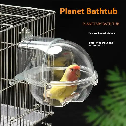 Transparent Planet Bird Cage Bathtub For Parrots - FurrBaby Necessities