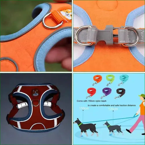 New Dog Leash And Harness Set Pet Dog Harness And Leash Set Adjustable Puppy Cat Harness Vest Reflective Walking No Pull Lead Leash For Small Dogs Chihuahua by Sell My Stuff