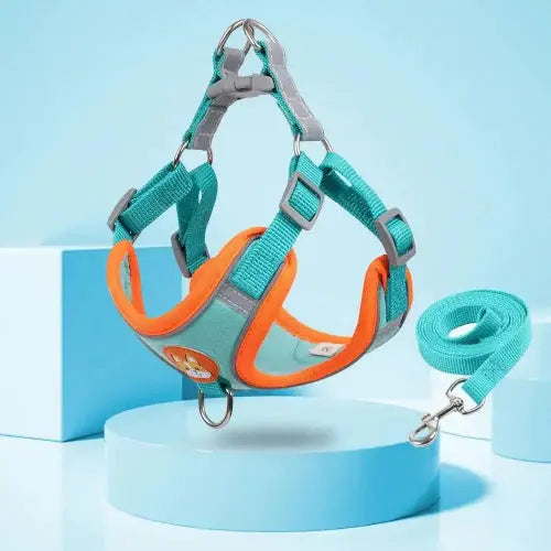 New Dog Leash And Harness Set Pet Dog Harness And Leash Set Adjustable Puppy Cat Harness Vest Reflective Walking No Pull Lead Leash For Small Dogs Chihuahua by Sell My Stuff