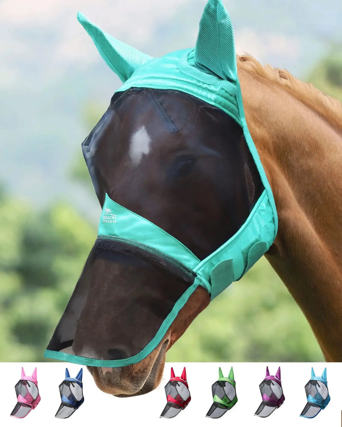 Harrison Howard Pro Luminous Horse Fly Mask Large Eye Space Full Face UV Protection for Horse by Harrison Howard