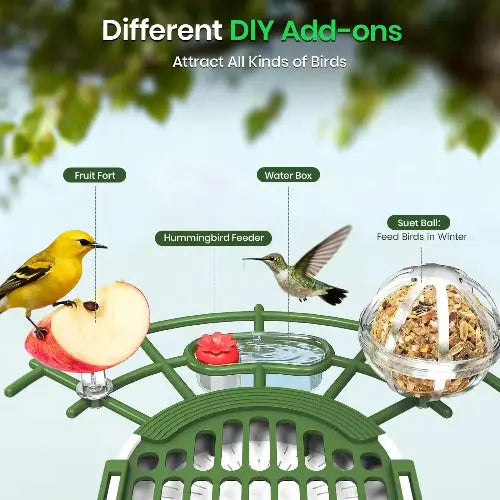 Bilibara Bird Feeder, 3.3LB Bird Feeder for Outdoors, Wild Bird House for Hummingbird, Cardinals, Ideal Christmas Gift for Parents, Birdlovers by Bilibara