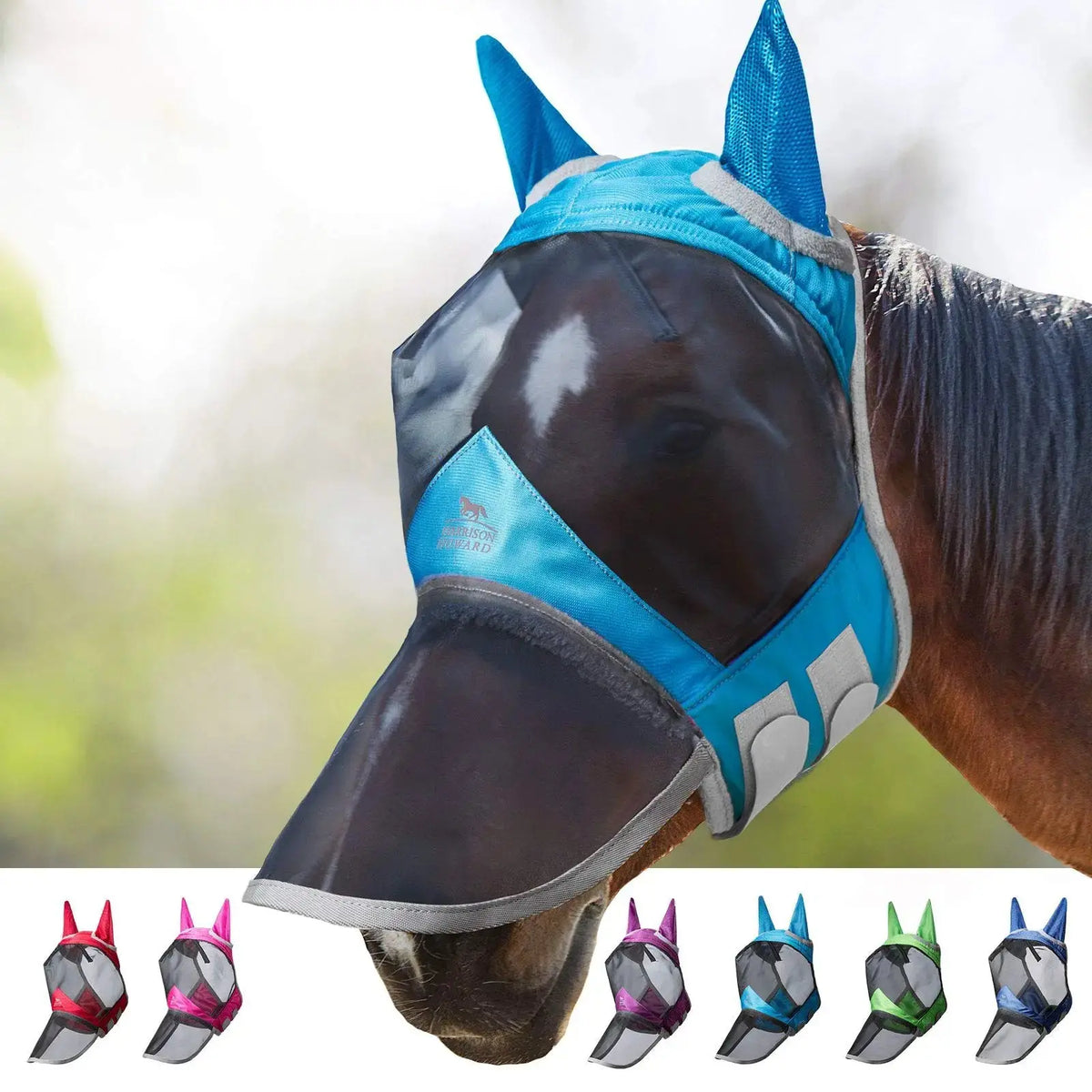 Harrison Howard Pro Luminous Horse Fly Mask Large Eye Space Full Face UV Protection for Horse by Harrison Howard