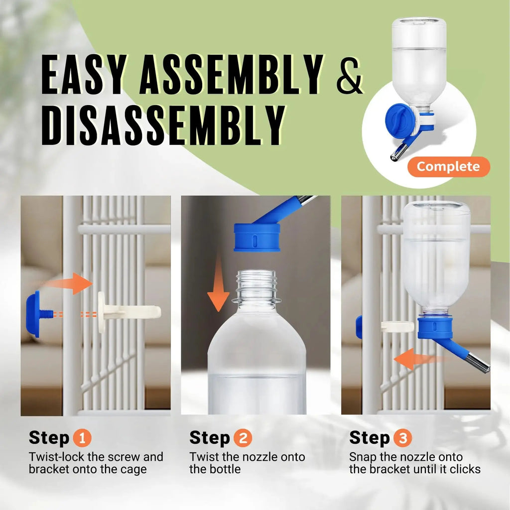 Choco Nose Patented No-Drip Water Bottle/Feeder for Hamsters/Hedgehogs/Gliders/Rats/Mice/Other Small Pets and Animals - for Cages, Crates or Wall Mount by Choco Nose