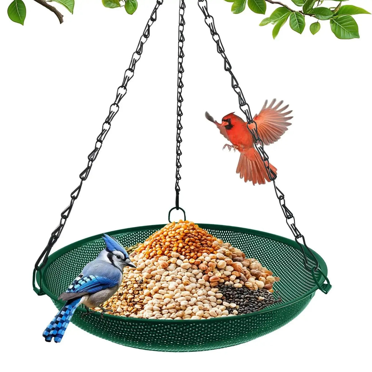 Hanging Bird Feeder, Metal Mesh Seed Tray Bird Feeders for Outdoors Garden Yard to Attract Wild Birds by VIHSIPR