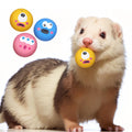 BESNEW Natural Rubber Squeaker Toys for Ferret,High Elasticity Ferret Latex Squeaker Balls 3 Pack,Tough Teething Toys Big Eyes Printed Toy Ball for Small Dogs,Easy to Clean by BESNEW