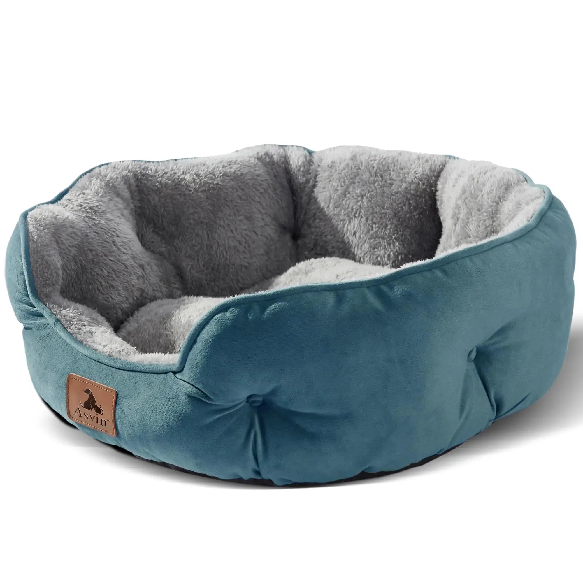 Asvin Dog Bed, Cat Beds for Indoor Cats, Pet Bed for Puppy and Kitty, Extra Soft & Machine Washable with Anti-Slip & Water-Resistant Oxford Bottom by Asvin
