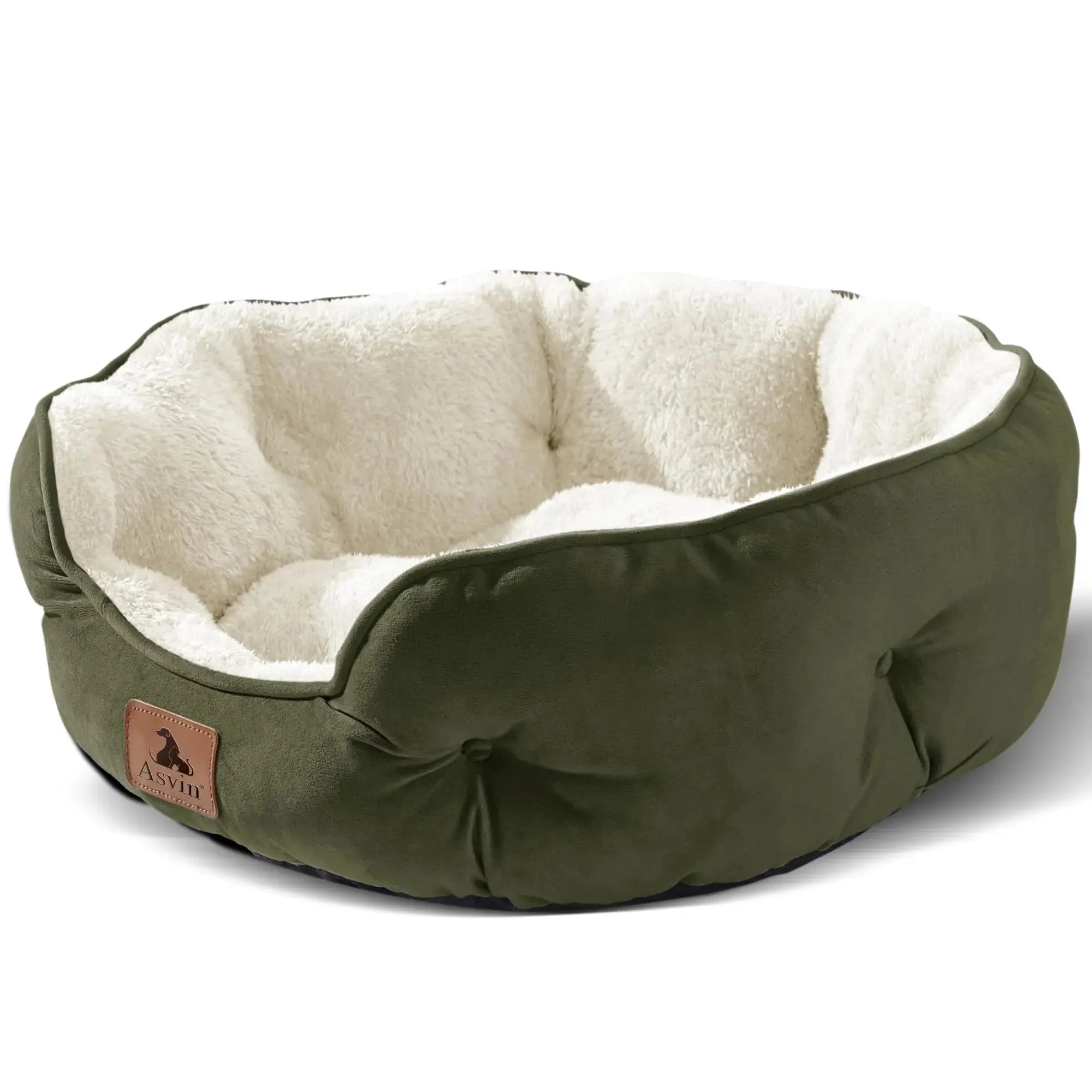 Asvin Dog Bed, Cat Beds for Indoor Cats, Pet Bed for Puppy and Kitty, Extra Soft & Machine Washable with Anti-Slip & Water-Resistant Oxford Bottom by Asvin