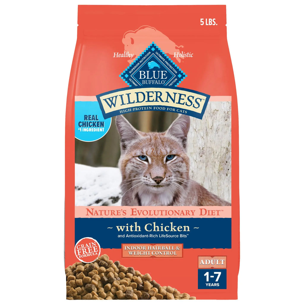 Blue Buffalo Wilderness High Protein, Natural Adult Indoor Hairball & Weight Control Dry Cat Food Blue Buffalo
