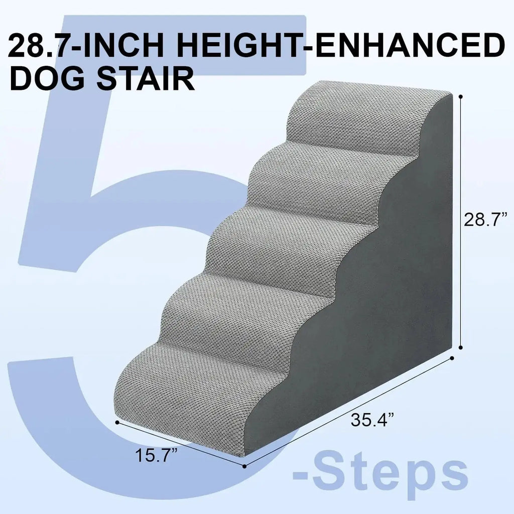 MEJYJEM Dog Stairs for high Beds 28.7” H, 5 Step Pet Ramp for Large Dogs by MEJYJEM