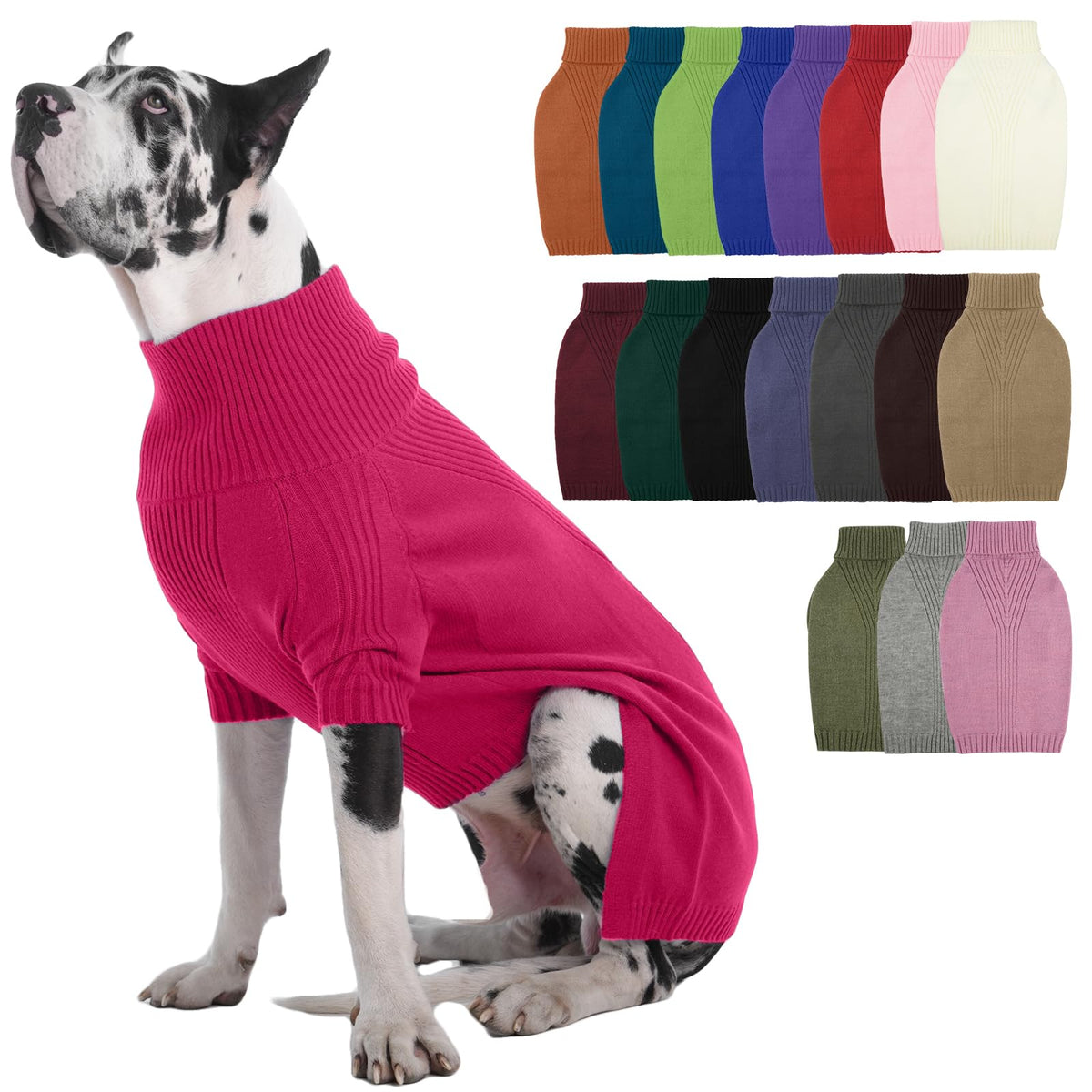 IECOii Dog Sweater,Thermal Knitted Dog Sweaters Turtleneck with Sleeve