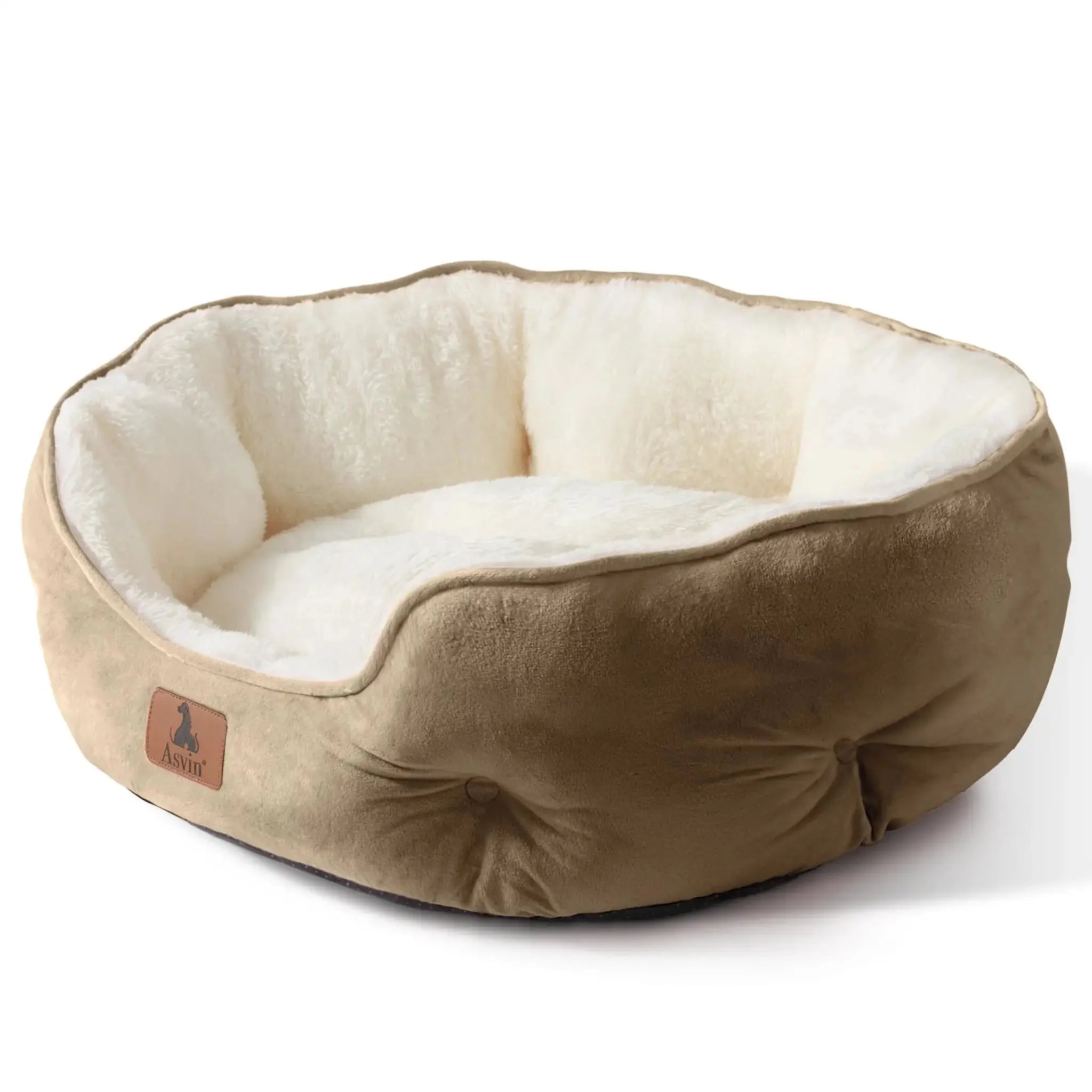 Asvin Dog Bed, Cat Beds for Indoor Cats, Pet Bed for Puppy and Kitty, Extra Soft & Machine Washable with Anti-Slip & Water-Resistant Oxford Bottom by Asvin