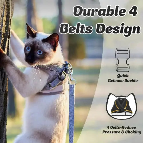 Supet Cat and Small Dog Harness Set - Soft Mesh Adjustable Cat Vest with Reflective Strap for Kitten, Puppy, Rabbit by Supet