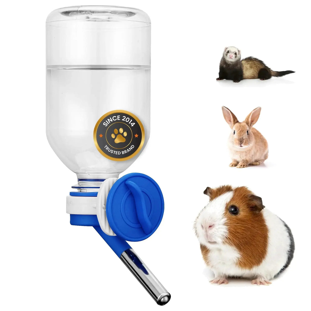 Choco Nose Patented No-Drip Water Bottle/Feeder for Hamsters/Hedgehogs/Gliders/Rats/Mice/Other Small Pets and Animals - for Cages, Crates or Wall Mount by Choco Nose