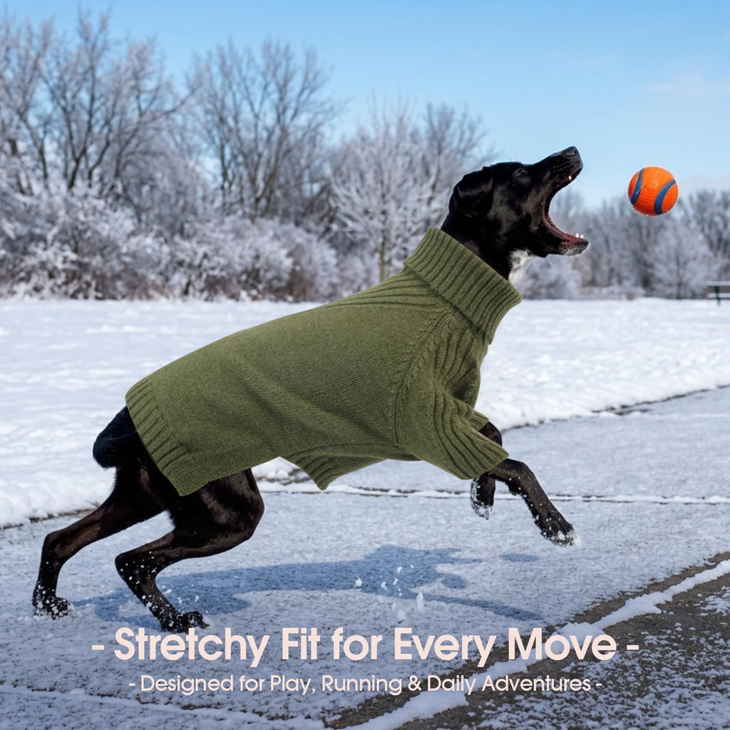 IECOii Dog Sweater,Thermal Knitted Dog Sweaters Turtleneck with Sleeve
