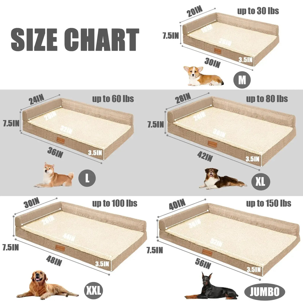 Patas Lague Orthopedic Dog Bed for Small Medium Large Size Dog by Patas Lague