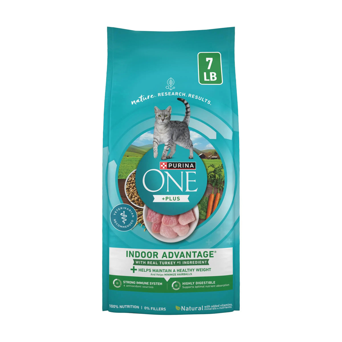 Purina ONE Natural Low Fat, Indoor Dry Weight Control High Protein Cat Food Plus Indoor Advantage with Real Salmon - 16 lb. Bag - FurrBaby Necessities
