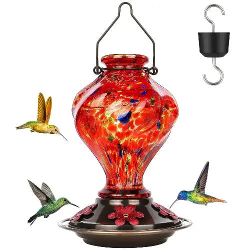 BOLITE Twisted Series Hand Blown Glass Hummingbird Feeders by BOLITE