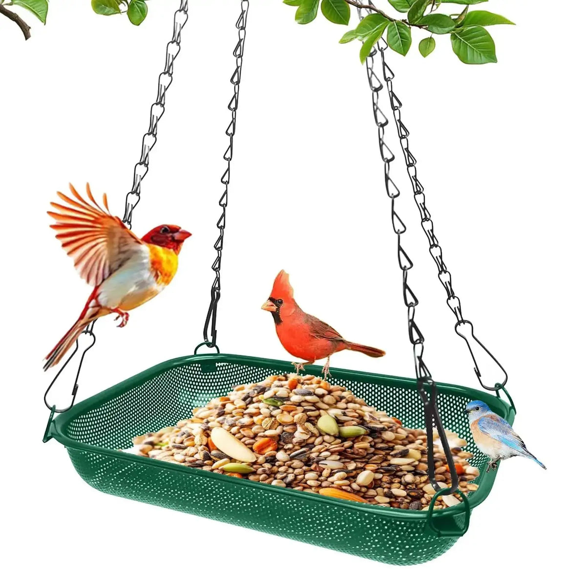 Hanging Bird Feeder, Metal Mesh Seed Tray Bird Feeders for Outdoors Garden Yard to Attract Wild Birds by VIHSIPR