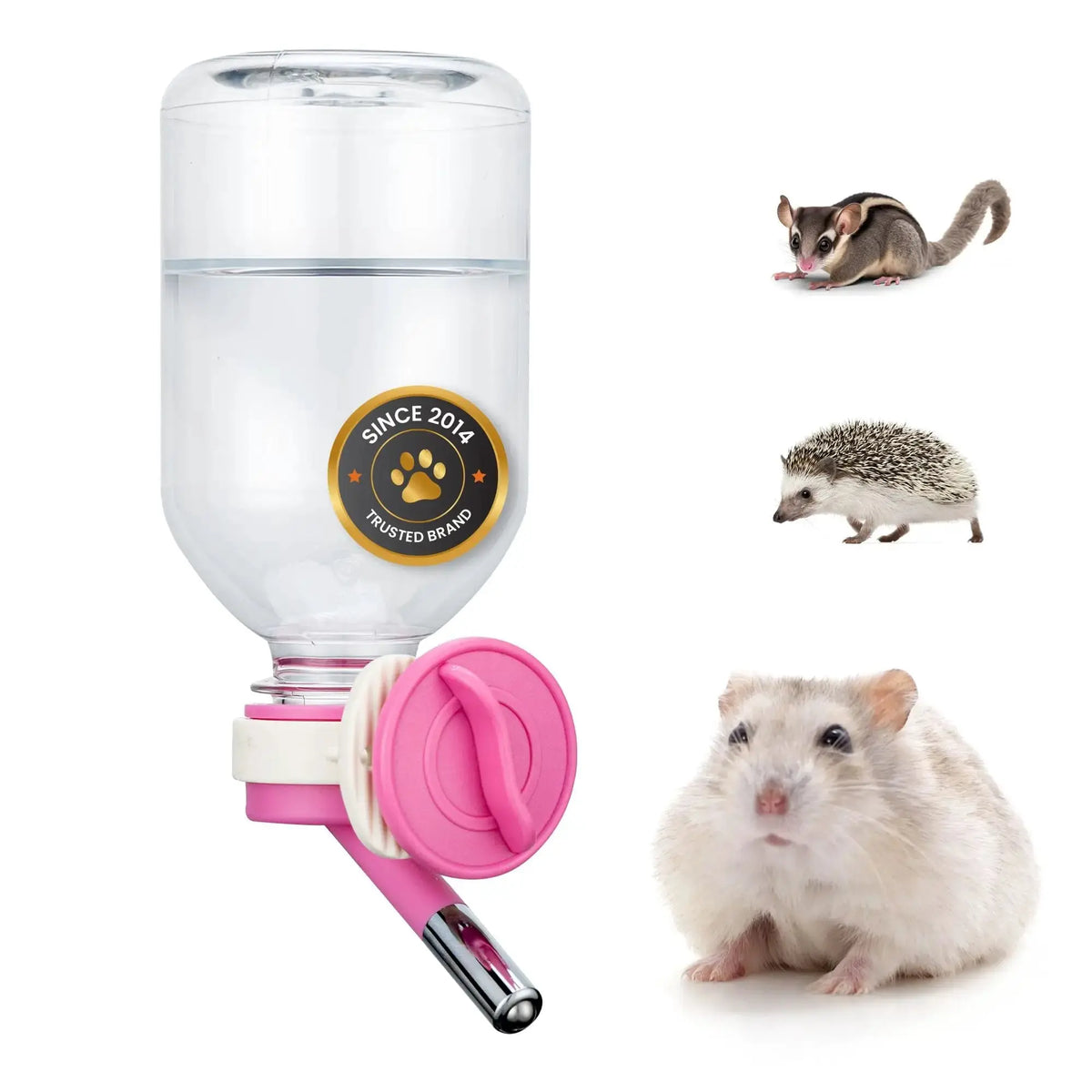 Choco Nose Patented No-Drip Water Bottle/Feeder for Hamsters/Hedgehogs/Gliders/Rats/Mice/Other Small Pets and Animals - for Cages, Crates or Wall Mount by Choco Nose