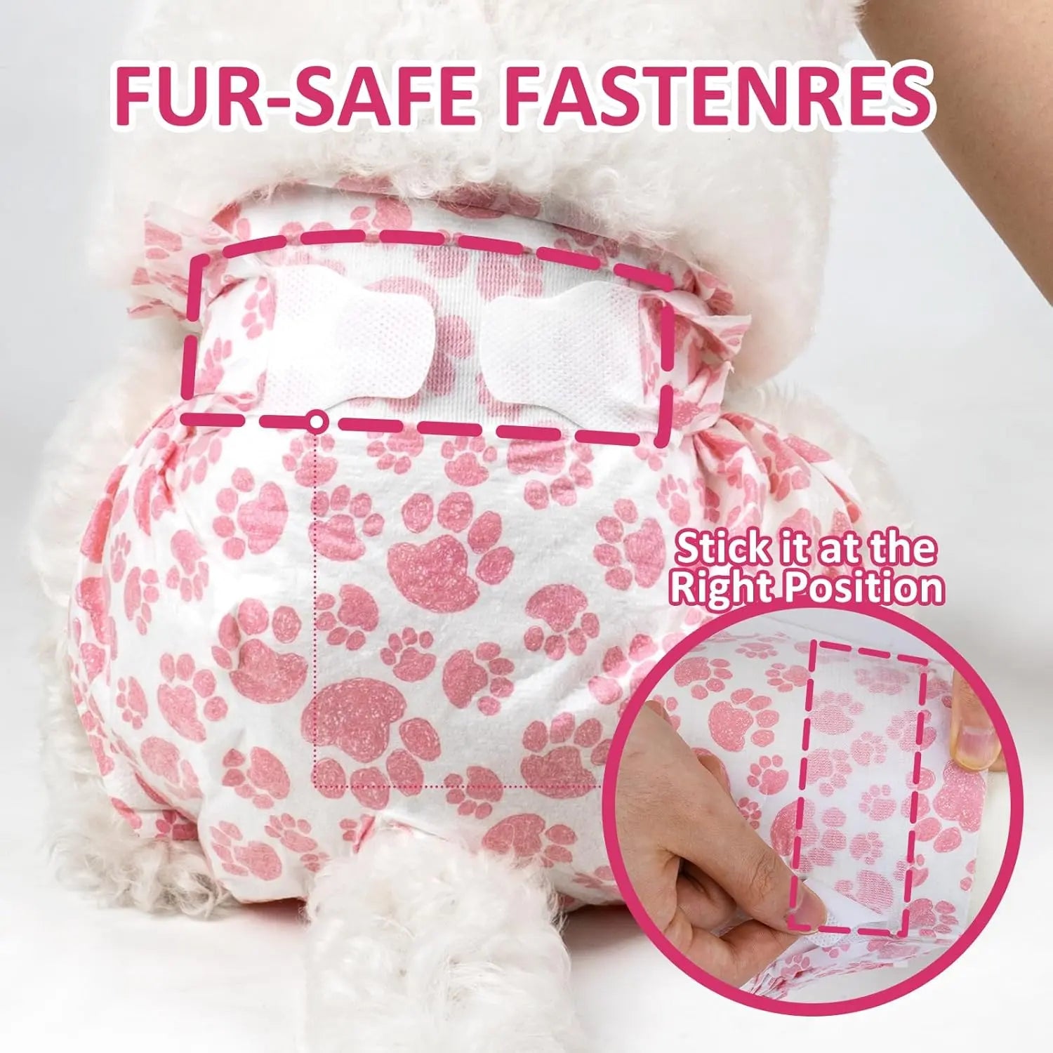 Female Dog Diapers 48 Count Disposable Leakproof Puppy Diapers XXS- Medium Wags & Whiskers Pet Supply