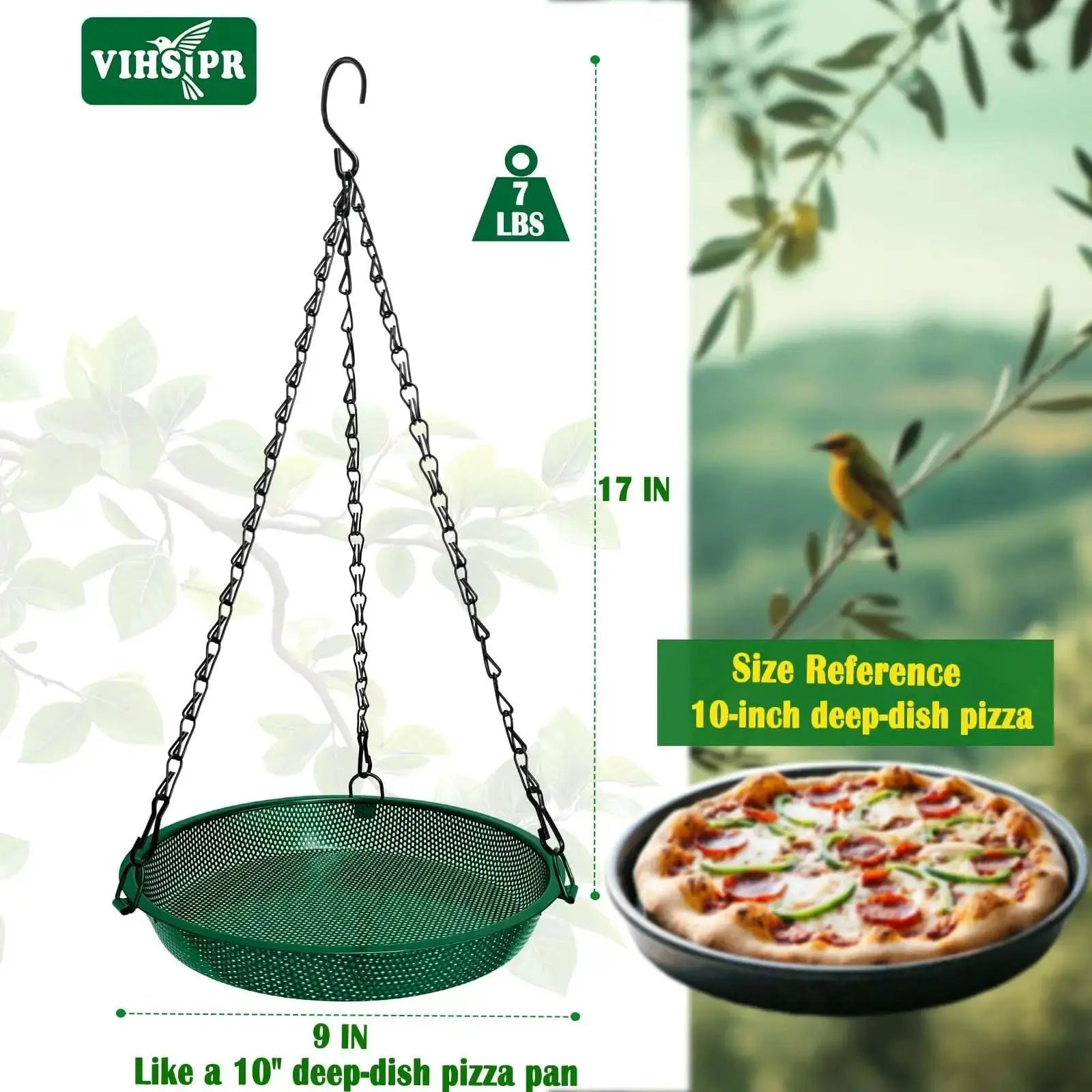 Hanging Bird Feeder, Metal Mesh Seed Tray Bird Feeders for Outdoors Garden Yard to Attract Wild Birds by VIHSIPR