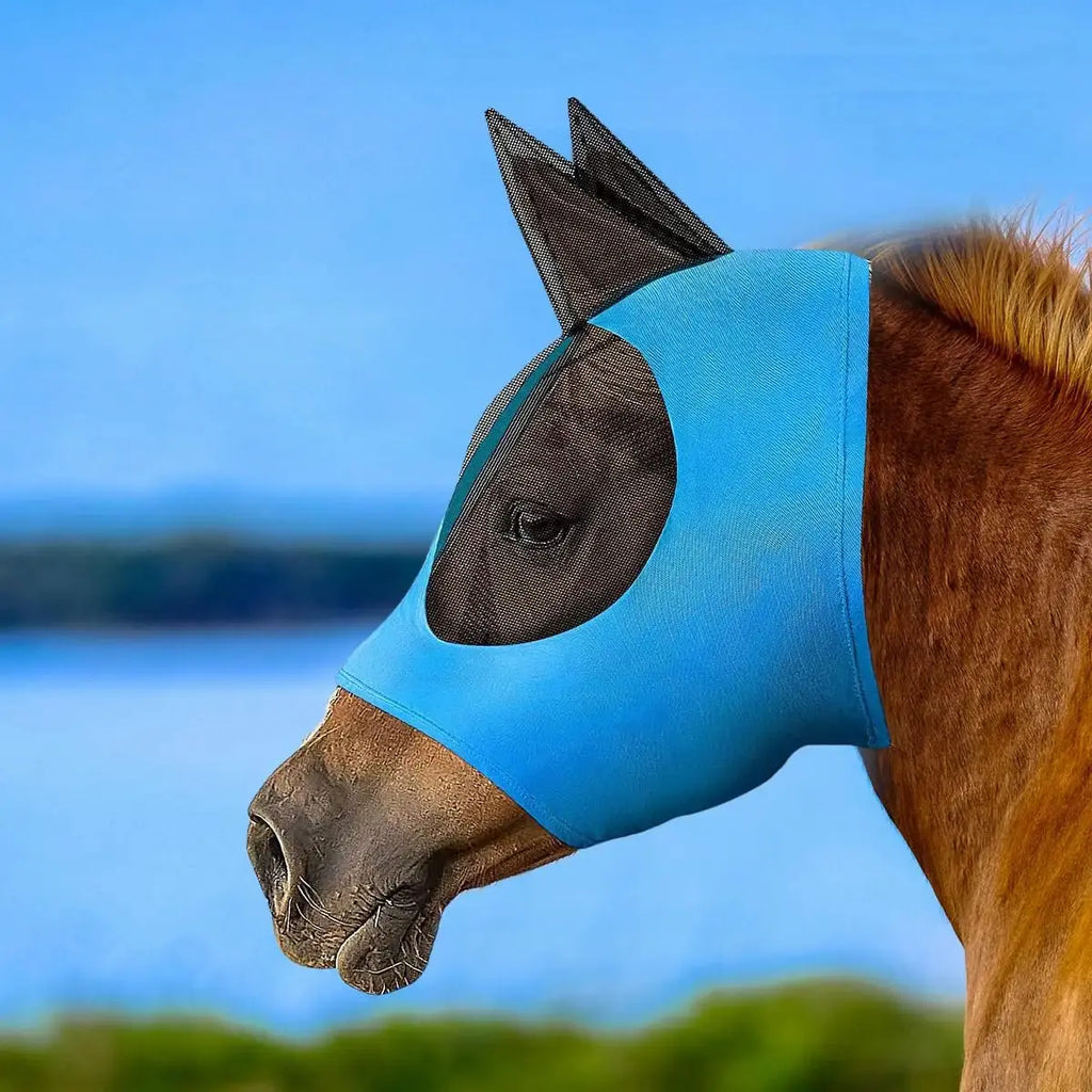 Horse Fly Mask with Ears UV Protection for Small Horses by Thinslimer