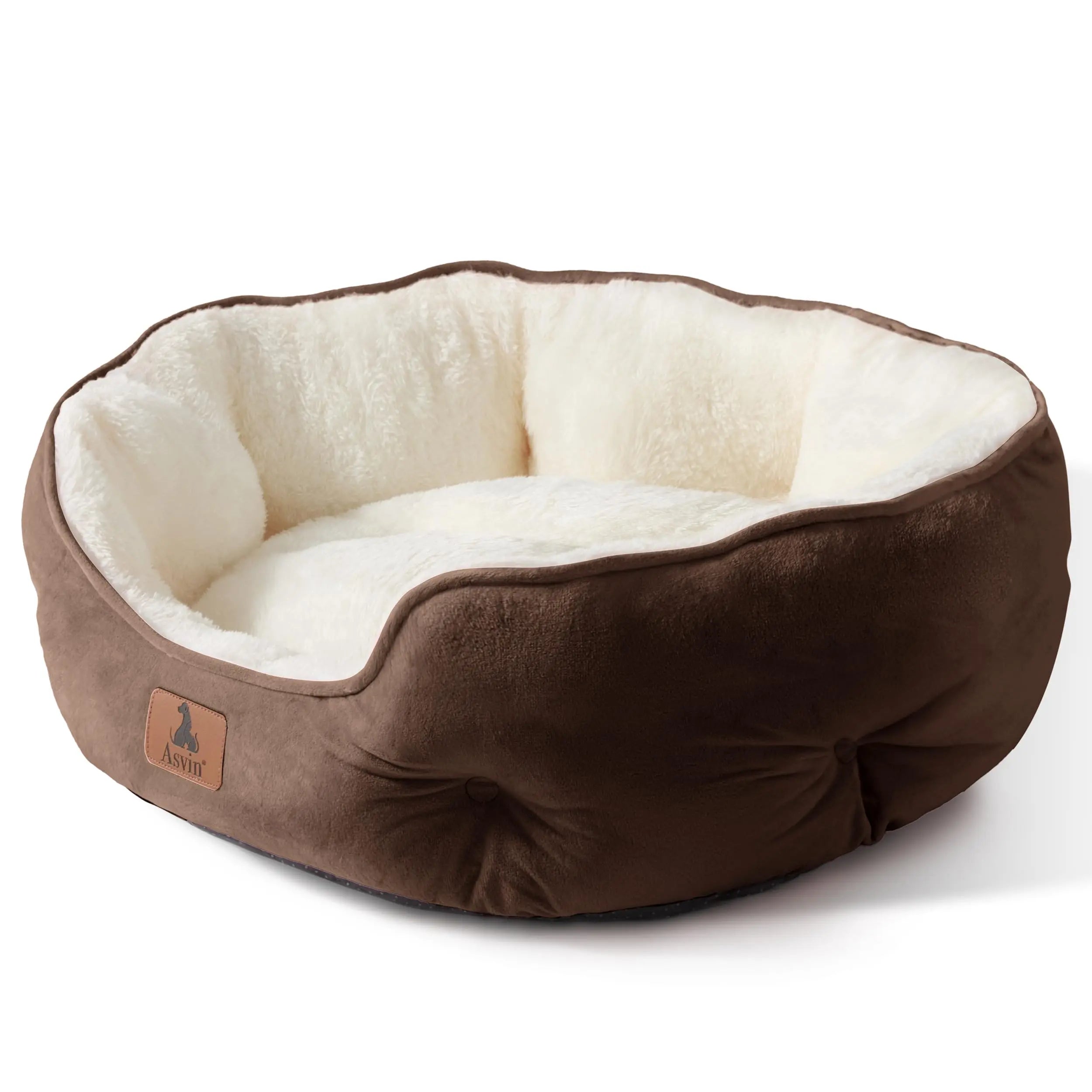 Asvin Dog Bed, Cat Beds for Indoor Cats, Pet Bed for Puppy and Kitty, Extra Soft & Machine Washable with Anti-Slip & Water-Resistant Oxford Bottom by Asvin