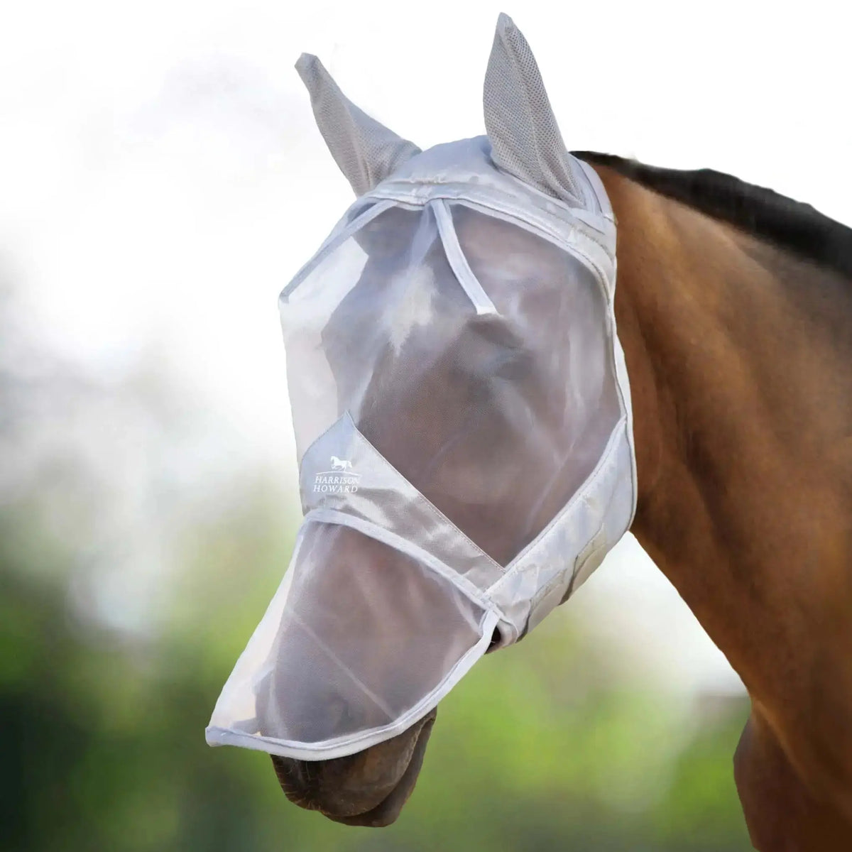 Harrison Howard CareMaster Horse Fly Mask Long Nose with Ears Full Face by Harrison Howard