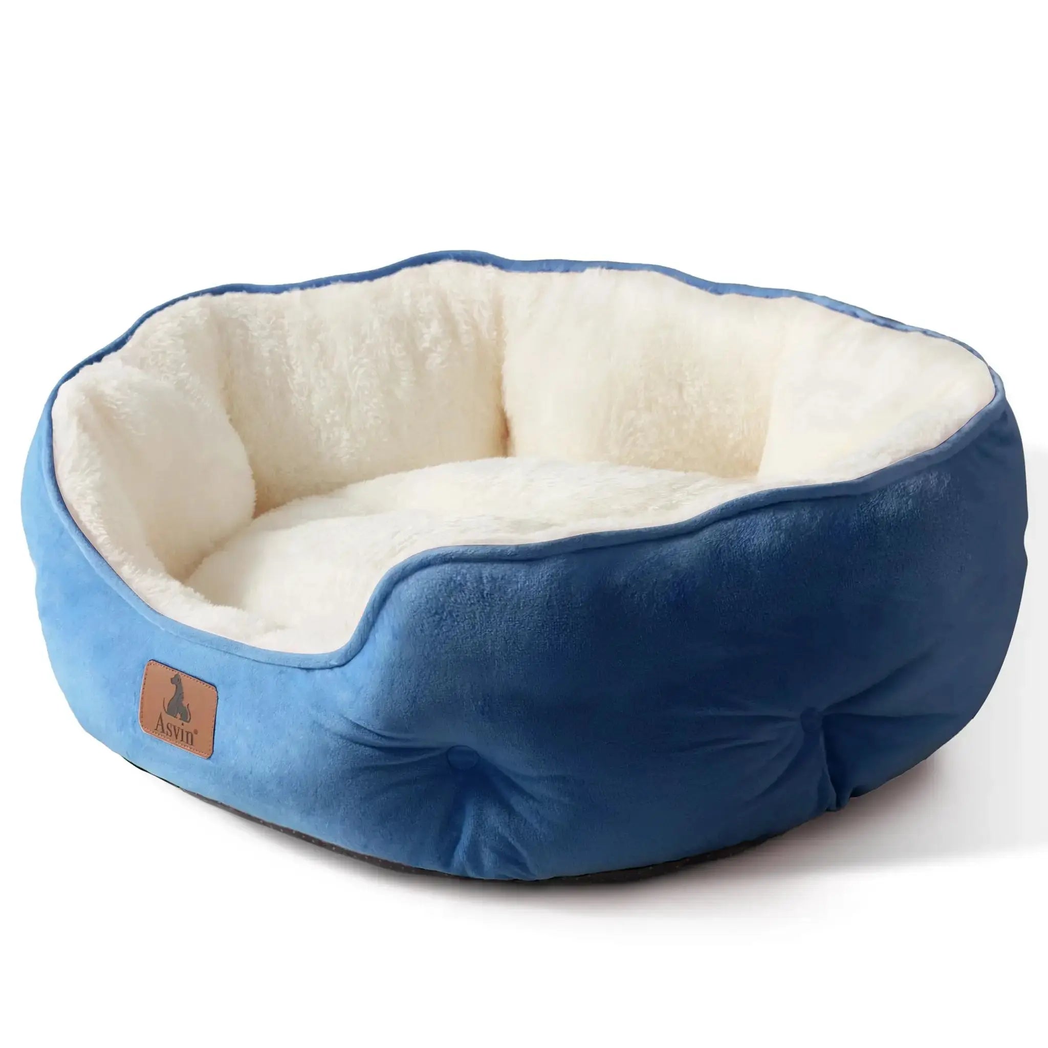 Asvin Dog Bed, Cat Beds for Indoor Cats, Pet Bed for Puppy and Kitty, Extra Soft & Machine Washable with Anti-Slip & Water-Resistant Oxford Bottom by Asvin