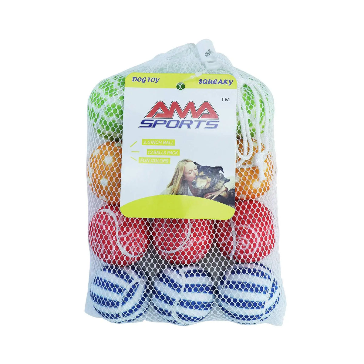 AMA SPORT Dog Tennis Balls for Dogs to Fetch Tennis Balls for Puppy Small Medium Dogs with Mesh Bag, Designed for Dog Floating, Water-Hunting, Fun Playing, Daily Exercise, mid-air Catching AMA SPORT