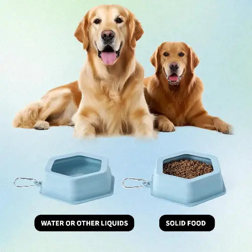 No Splash Dog Travel Bowls for Cars, Spill Proof Collapsible Dogs Water and Food Feeder Dispenser Integrated Molding Portable Cat Dish for Pet Vehicle Road Trips by SLSON