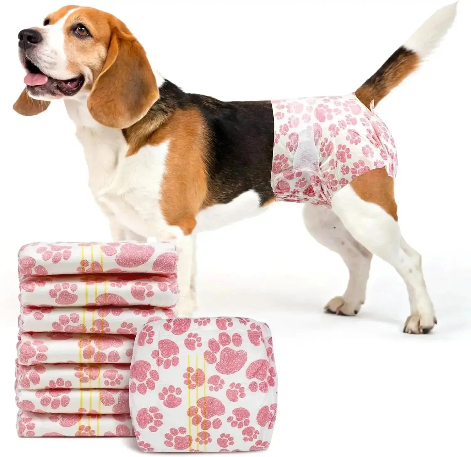 Female Dog Diapers 48 Count Disposable Leakproof Puppy Diapers XXS- Medium by Wags & Whiskers Pet Supply