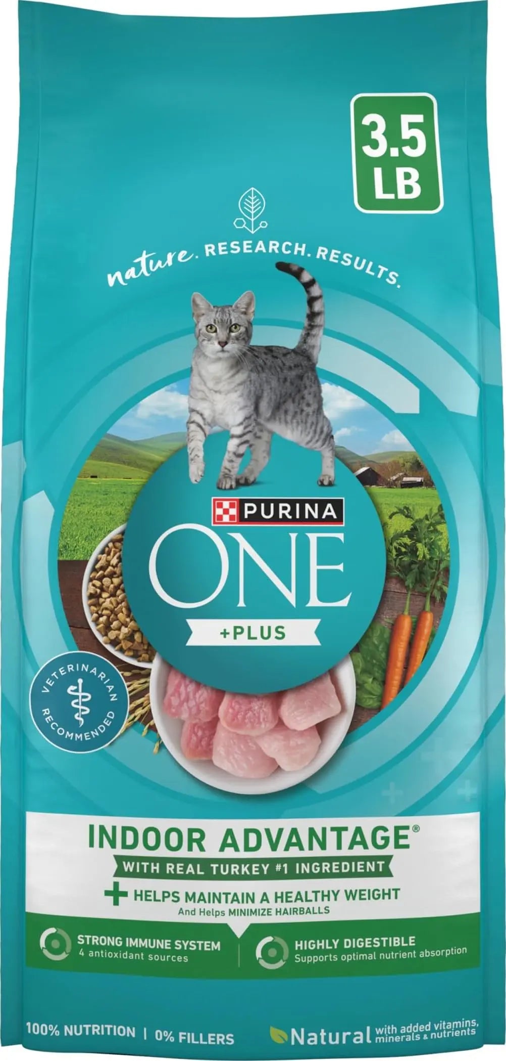 Purina ONE Natural Low Fat, Indoor Dry Weight Control High Protein Cat Food Plus Indoor Advantage with Real Salmon - 16 lb. Bag - FurrBaby Necessities