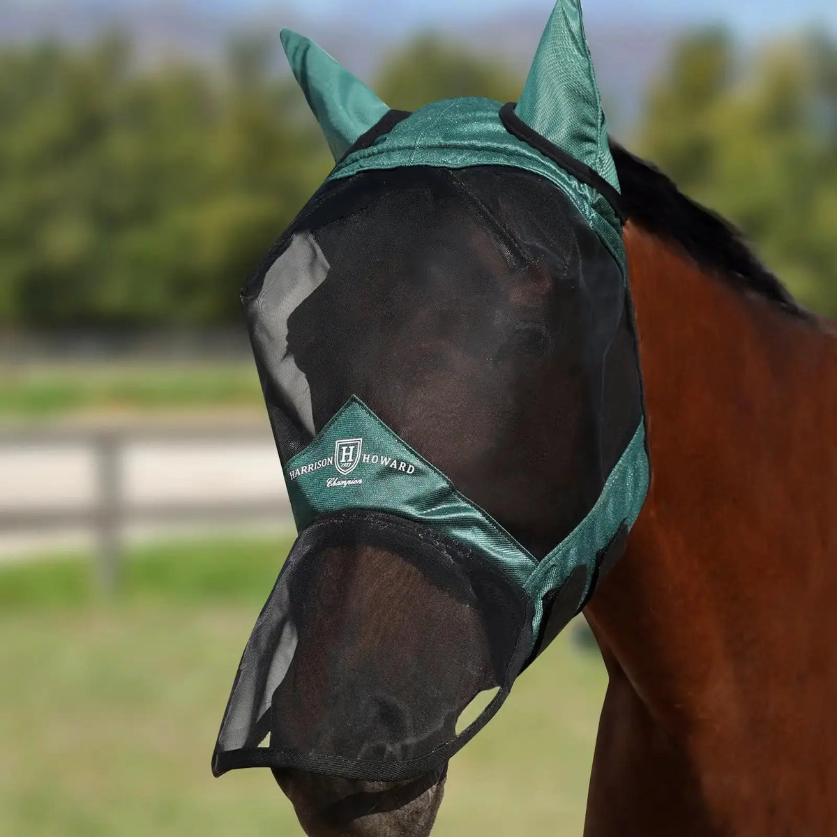 Harrison Howard Pro Luminous Horse Fly Mask Large Eye Space Full Face UV Protection for Horse by Harrison Howard