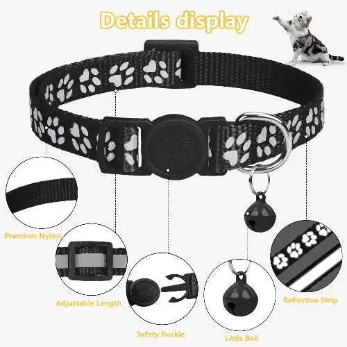 Taglory Reflective Cat Collar Breakaway with Bell, High Visibility Night Strip, Lightweight Adjustable Nylon Collar for Boy Girl Cats, 2 Pack by Taglory
