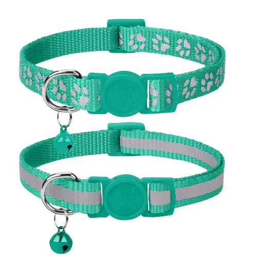 Taglory Reflective Cat Collar Breakaway with Bell, High Visibility Night Strip, Lightweight Adjustable Nylon Collar for Boy Girl Cats, 2 Pack by Taglory