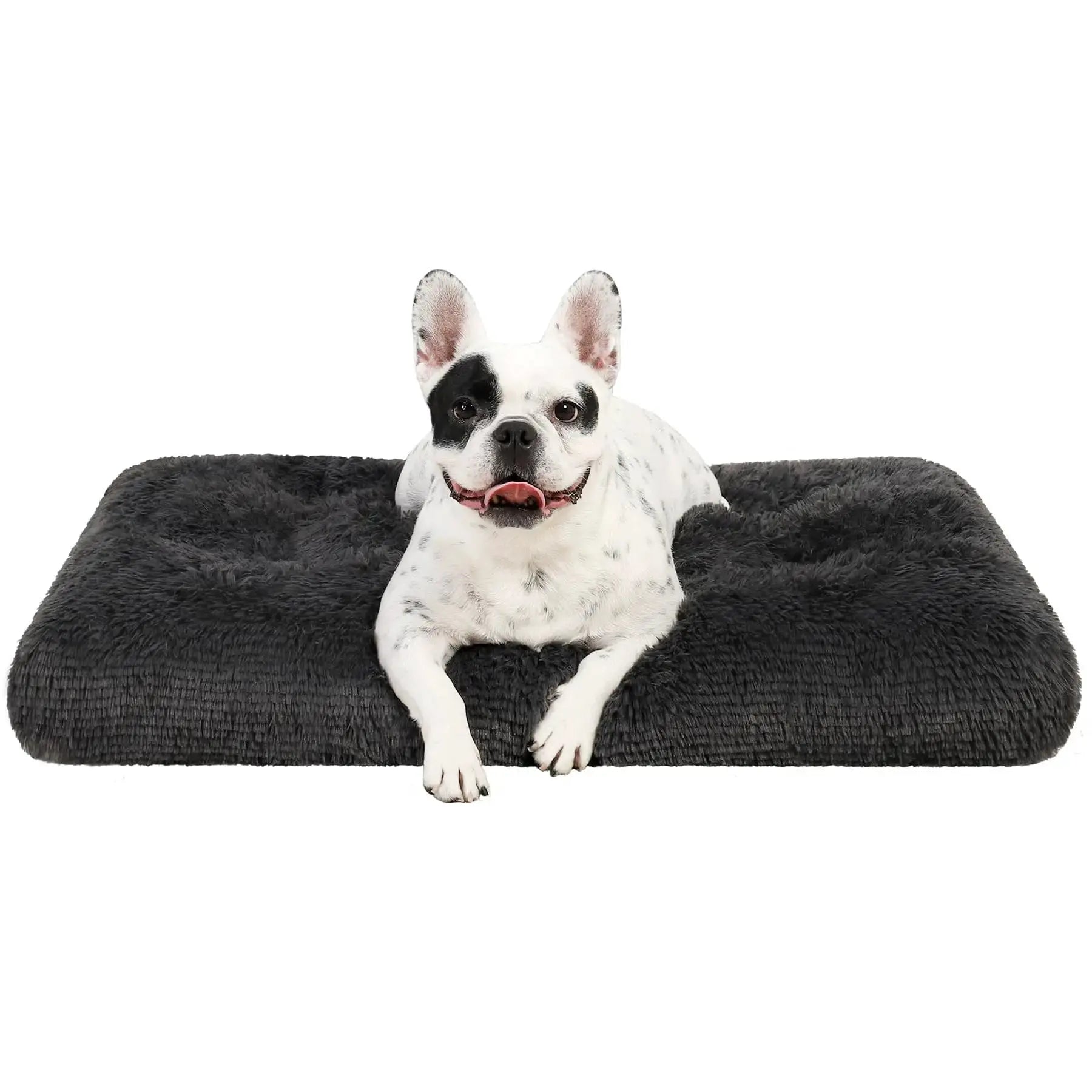 Dog Crate Bed Deluxe Flannel Washable Dog Beds Fulffy Comfy Kennel Pad Anti-Slip Pet Sleeping Mat for Large, Jumbo, Medium, Small Dogs by KSIIA