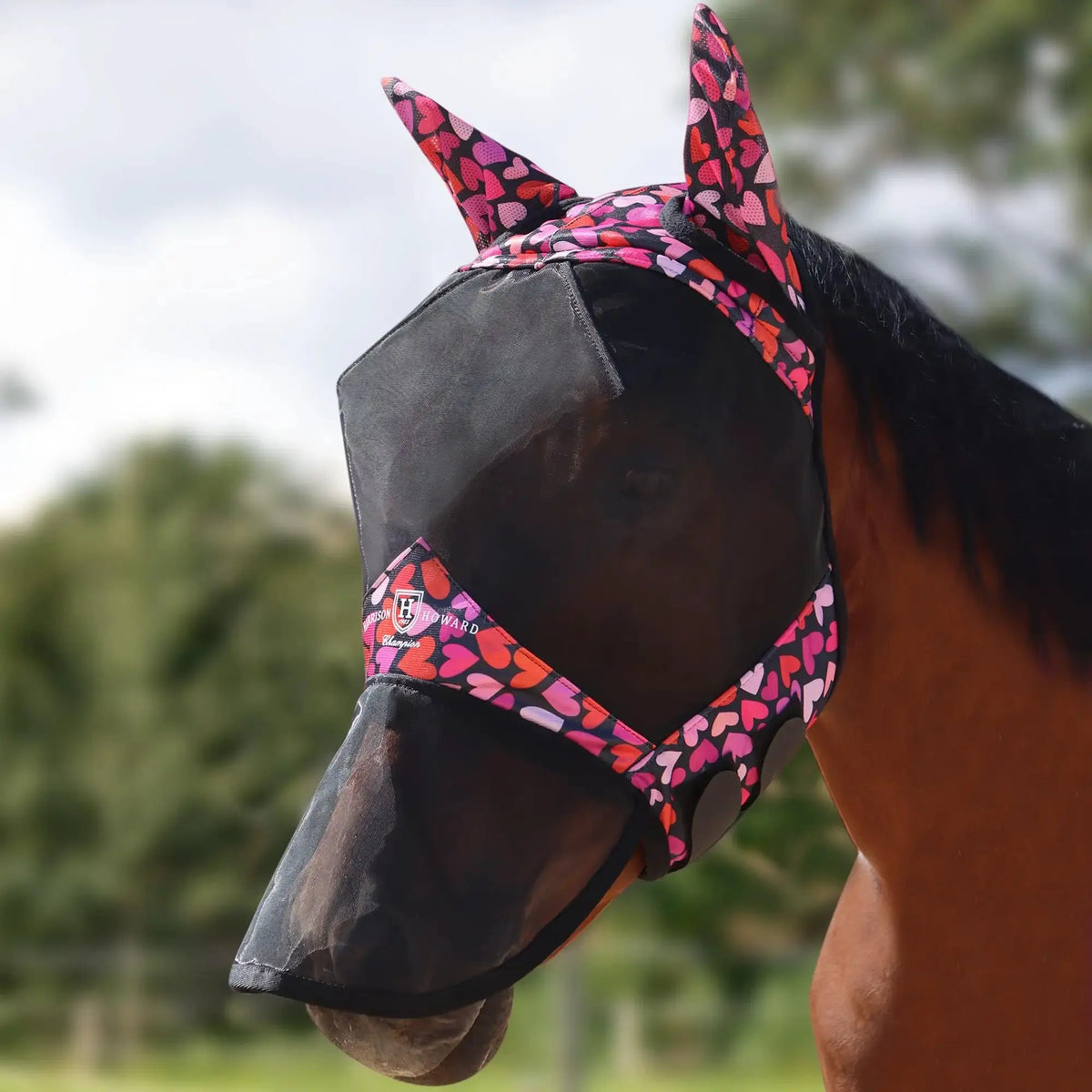 Harrison Howard LumiVista Horse Fly Mask Long Nose with Ears UV Protection for Horse by Harrison Howard