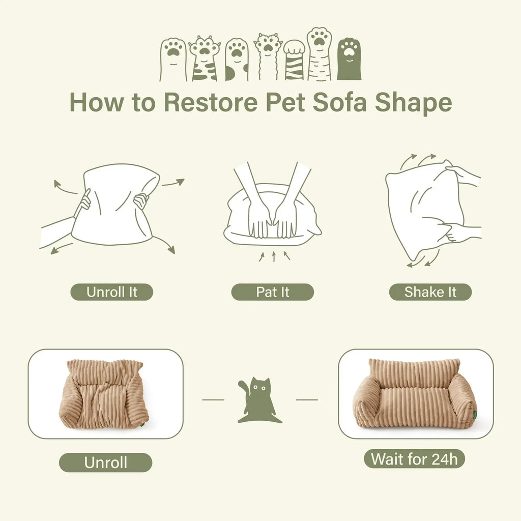 FWERDG Cute Couch Bed for Pets, Supportive Cat Sofa for Indoor Cats, Dog Sofa Bed for Dogs by FWERDG