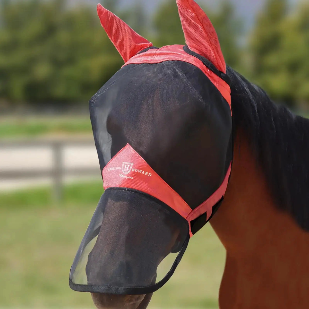 Harrison Howard Pro Luminous Horse Fly Mask Large Eye Space Full Face UV Protection for Horse by Harrison Howard