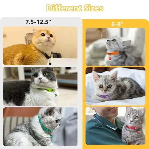 Taglory Reflective Cat Collar Breakaway with Bell, High Visibility Night Strip, Lightweight Adjustable Nylon Collar for Boy Girl Cats, 2 Pack by Taglory