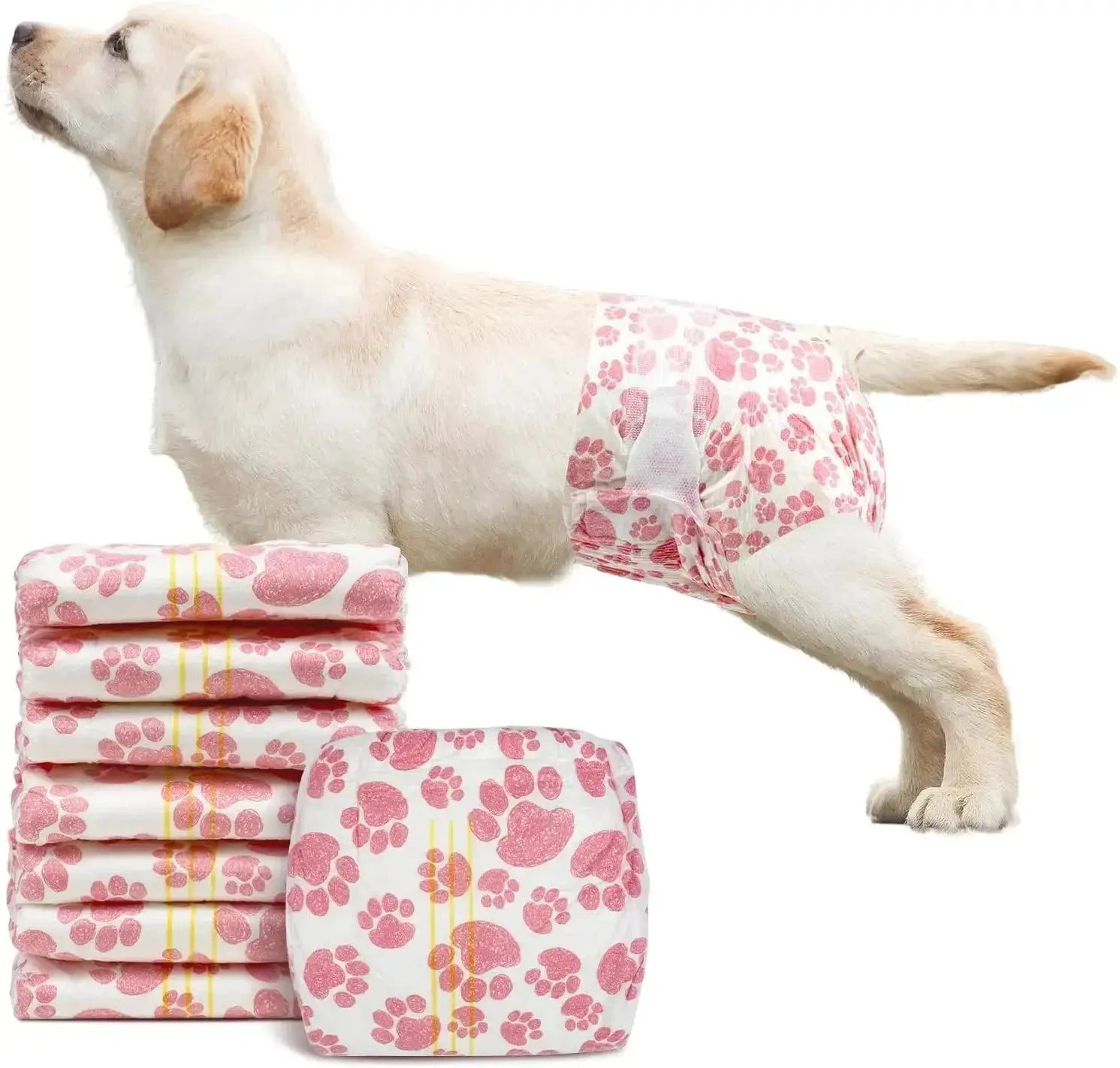 Female Dog Diapers 48 Count Disposable Leakproof Puppy Diapers XXS- Medium by Wags & Whiskers Pet Supply