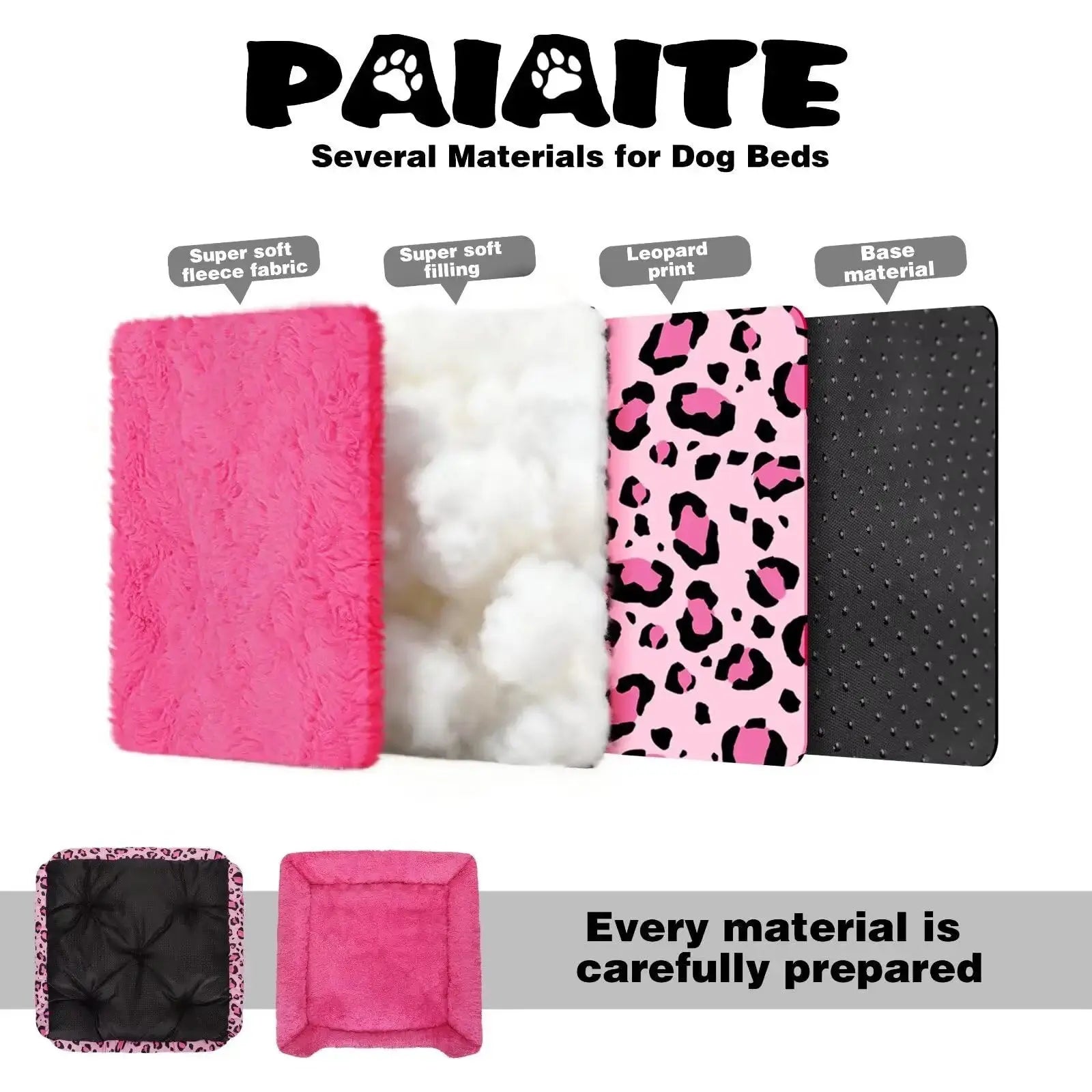 Rectangle Washable Dog Bed for Large, Medium & Small Dogs – Soft Calming Puppy Beds, Durable Warm Pet Sofa with Non-Slip Bottom for Indoor Use. by Paiaite