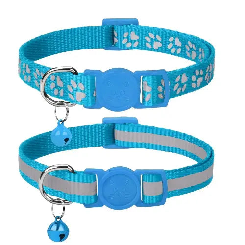 Taglory Reflective Cat Collar Breakaway with Bell, High Visibility Night Strip, Lightweight Adjustable Nylon Collar for Boy Girl Cats, 2 Pack by Taglory